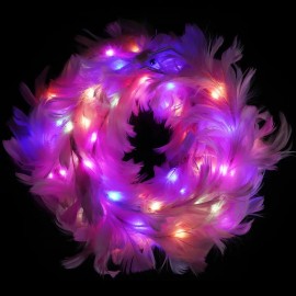 20 Piezas Diademas Con Brillo De Plumas Diademas De Ángel Rosa, Diadema Luminosa Con Luz Led Luminosas Fiest, Para Mujeres Y Niños, Cumpleaños, Navida