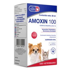 Amoxin 100 Suspensión Oral 30 Ml Pets Pharma