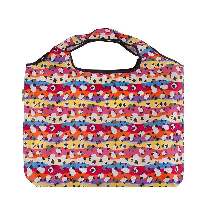 ECO CHIC Foldable Reusable Large Recycled Grocery Bags Lightweight Shopping