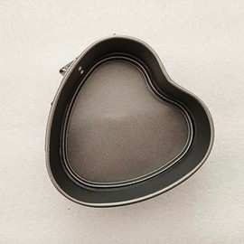 LoveDeal Heart Springform Pan 4 Inch Set of 2, Nonstick Small Heart-Shaped Baking Pans with Removable Bottom, Mini Cheesecake Pan, Valentine's Day Baking - Carbon Steel, Black