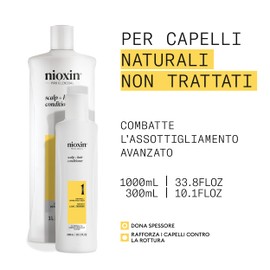 NIOXIN System 1 - Strengthening Conditioner for Hair and Scalp - Natural Hair with Light Weakening - with Niacinamide (300 ml)