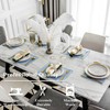 Home Brilliant Blue Placemats for Dining Table, Faux Linen Fabric