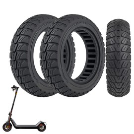 9.5x2.50 Inch Solid Tre for Electric Scooter: 9.5x2.5-6.1 Tire Replacement, Tubeless Rubber Tyre for NIU KQi3 Pro/KQi3 Max/KQi3/KQi3 Sport, Maintenance-free, Puncture-proof,Black (2PCS)