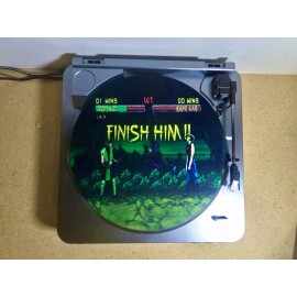 On The Fly Records Custom Vinyl Record Player 12” Slipmat DJ Pad “Mortal Kombat II Finish Him!”