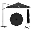Devoko 10ft Solar LED Patio Umbrella, Round Cantilever Outdoor Umbrella