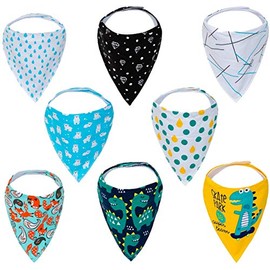 Kawaii Baby Bandana Scarf Super Absorbent Baby Gift Set, Copacabana - Pack of 8
