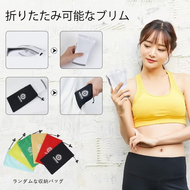 GADIEMKENSD Folding Mesh Sports Cap, Reflective Stripe, Running Hat, Breathable,