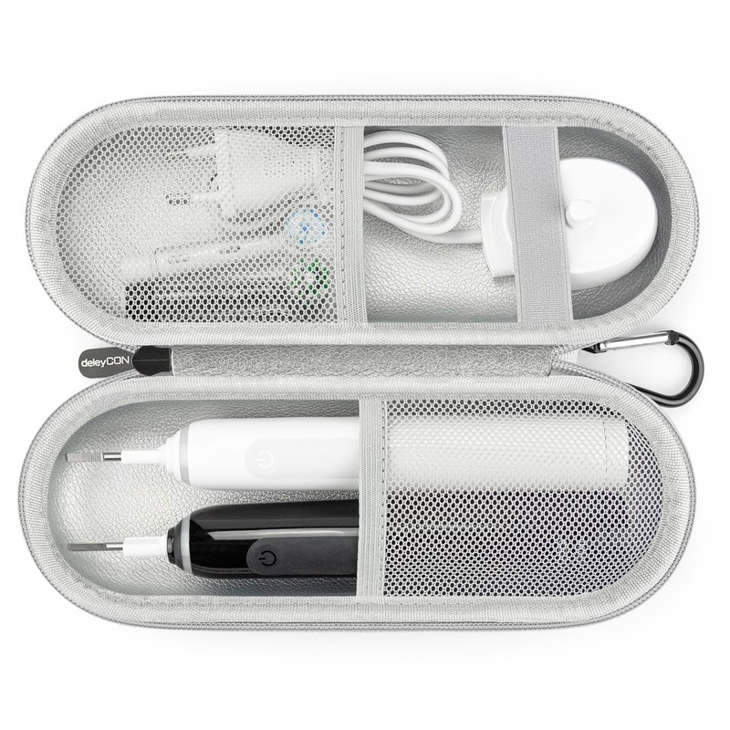 deleyCON Travel Case for Toothbrushes etc., silver, Toiletry bag