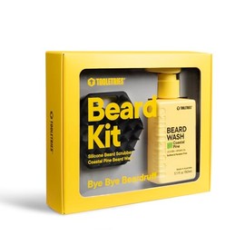 TOOLETRIES Kit Para Barba Para Hombre - Exfoliante De Silicona Para Barba Y Jabón Hidratante Con Aroma A Pino Costero, Limpiador Facial Para Hombres,