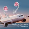Airplane Sterling Silver Pink Heart Earrings for Women - Airplane