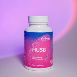Microbiome Labs Microbiome Labs HU58 Bacillus Subtilis Probiotics for Women and Men - High Potency Spore Probiotic for Digestive Health & Immune Support - Daily Capsules with 10 Billion CFU (60 Capsules)
