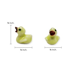 WitnyStore Tiny ⅜ Inch Yellow Chirping Chick Chicken Hen Rooster Figurine - Miniature Hand Made Ceramic Poultry Birds Domestic Fowls Farm Animals Porcelain Decorative Collectible Figures Décor Gifts