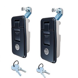 2PCS Compression Latches Cupboard Door Knob Latch Lock for RV Camper Trailer Motorhome Caravan Boat with The Key (Black, 2x4inch)