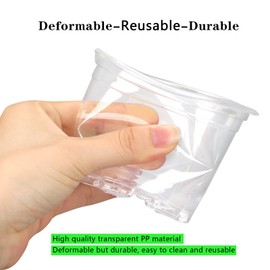 OUPSAUI OUPSAUI 36 Pack 7/6/5/3.5 Inch Clear Nursery Pots with Drainage, Clear Pots for Plants, Flexible Plastic Seed Starting Pot