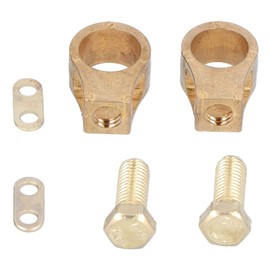 Abrazadera de Terminal de Batería Universal Aramox, Abrazadera de Conector de Cable Positivo Negativo con Terminal de Batería de Cobre Puro con Accesorios