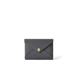 Bonaventura Envelope Card Case Shrink Leather, charcoal gray