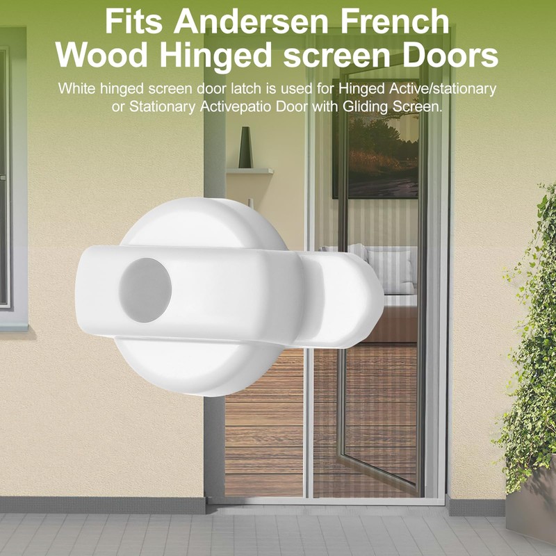 Andersen Screen Door Latch Replacement (6-Pack, White) – Compatible with