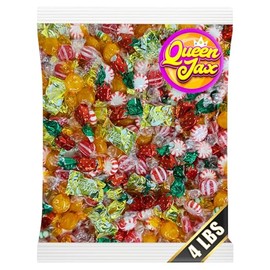 Bulk Hard Candy Individually Wrapped - 4 lb Hard Candy Mix, Perfect for Parties, Holidays, and Candy Bowls - Peppermint Candy, Butterscotch Candy, Cinnamon Disks, Fruit Hard Candy, and More