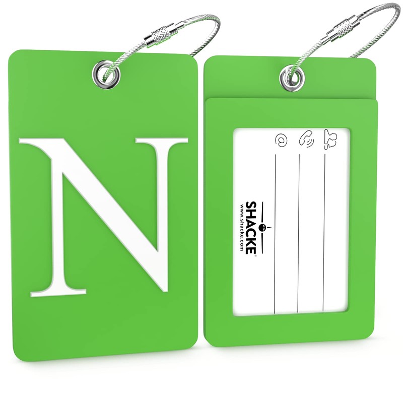 Luggage Tag Initial – Fully Bendable Tag w/Stainless Steel Loop