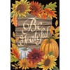 Be Grateful Fall Garden Flag Thanksgiving Floral Autumn 12.5" x