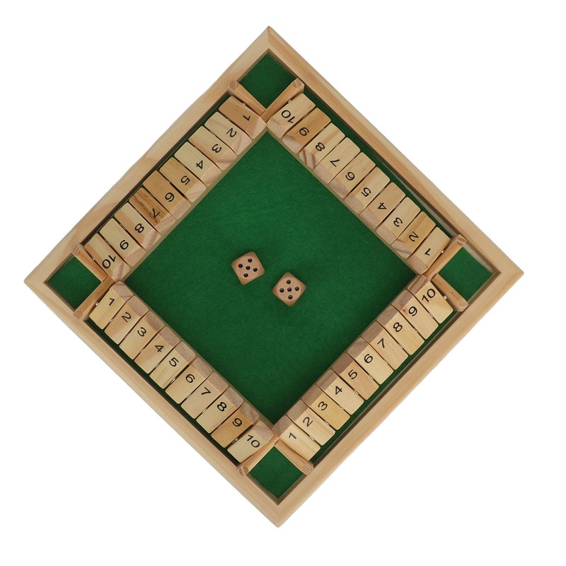 Four Sided Flop Game for Kids Adults Wooden Board Game