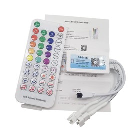 LED Controller SP611E Bluetooth Music App for WS2811WS2812 Addressable LED Light Strip IR38 Keys DC5V 24V Multicolor