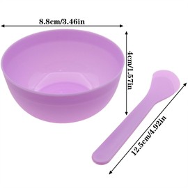 safycaby DIY Slime Making Tools 8 Plastic Slime Bowl and 8 Glue Mixing Spoons for Glue and Slime Mixing (8 Sets Purple)