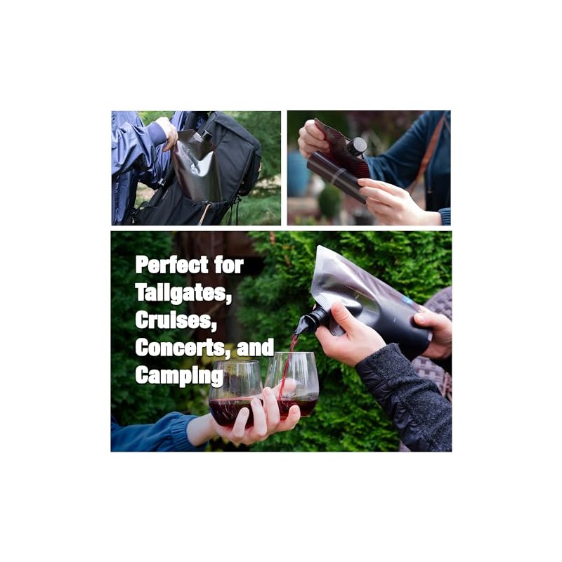 Vapur Collapsible Portable Wine Carrier With Pour Spout, Enjoy Your