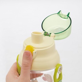 Skater PSB5TR Children's Plastic Water Bottle, Clear, 16.2 fl oz (480 ml), One Push Type, Kirby Star Picnic, Clear