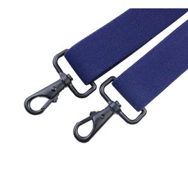 JIERKU Tirantes para hombre con 4 ganchos de presión grandes y altos, con espalda en X, 3,5 cm de ancho, elásticos, Azul marino, Large