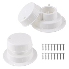 Janhemei RV Plumbing Vent Covers for Roof, 2 Pack White Roof Vent Cap with Screws for Trailer, Camper, Motorhome, Camper Vent Cover Kit for 1 to 2 3/8 Inch Pipe