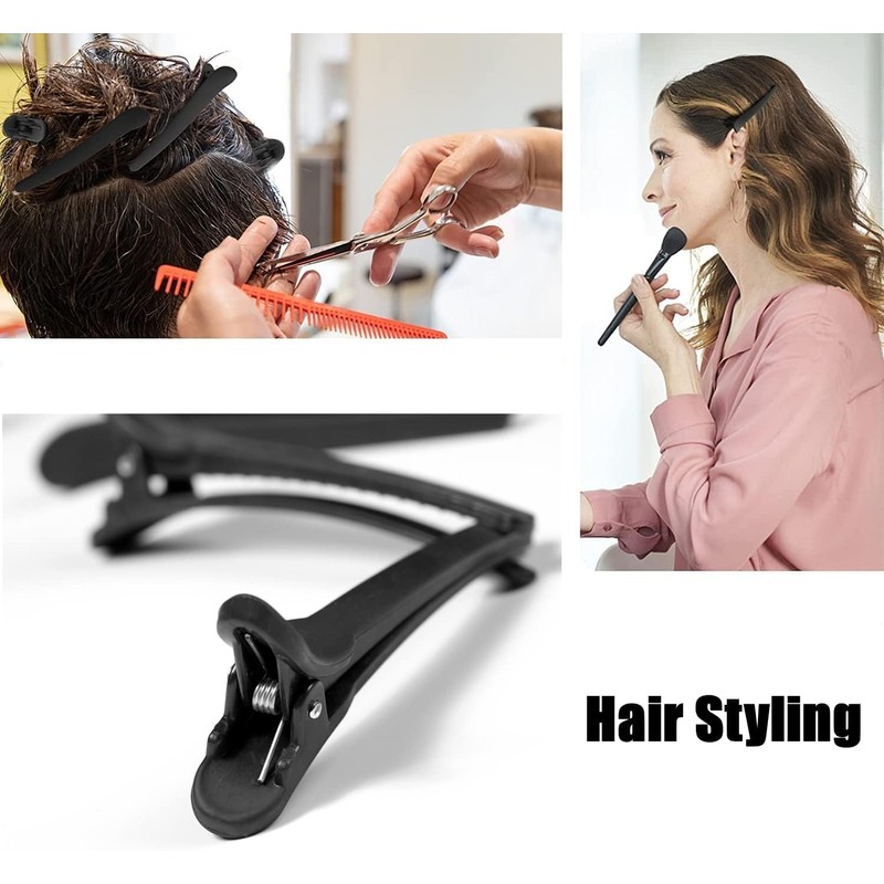 Hair Clips 12Pcs Black Durability Big Bite Alligator Clip Set