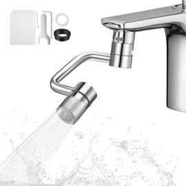 Gadpiparty Rotatable Faucet Extender, Universal Splash Filter Faucet, Water Diverter For Bathroom Sink, 1080 Big Angle Swivel Faucet Aerator Sink Face Wash Attachment (Dual-Mode)