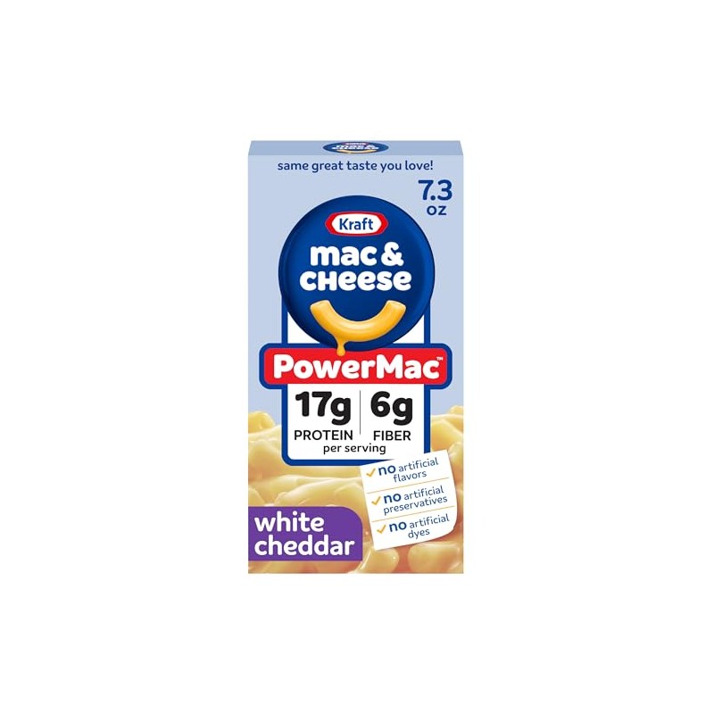 Kraft PowerMac Mac and Cheese, 1 Box, for Protein Easy