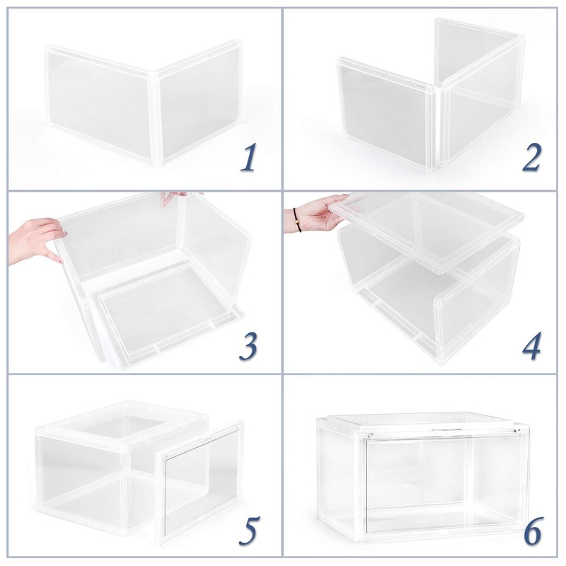 YestBuy Clear Plastic Shoe Boxes with Lids Stackable, Front Opening