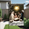 Saoplasa Christmas Garden Flag Nativity Scene Holy Family Manger 12x18