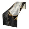 Marble Texture Table Runner Black Gold White Kitchen Dinner Runner