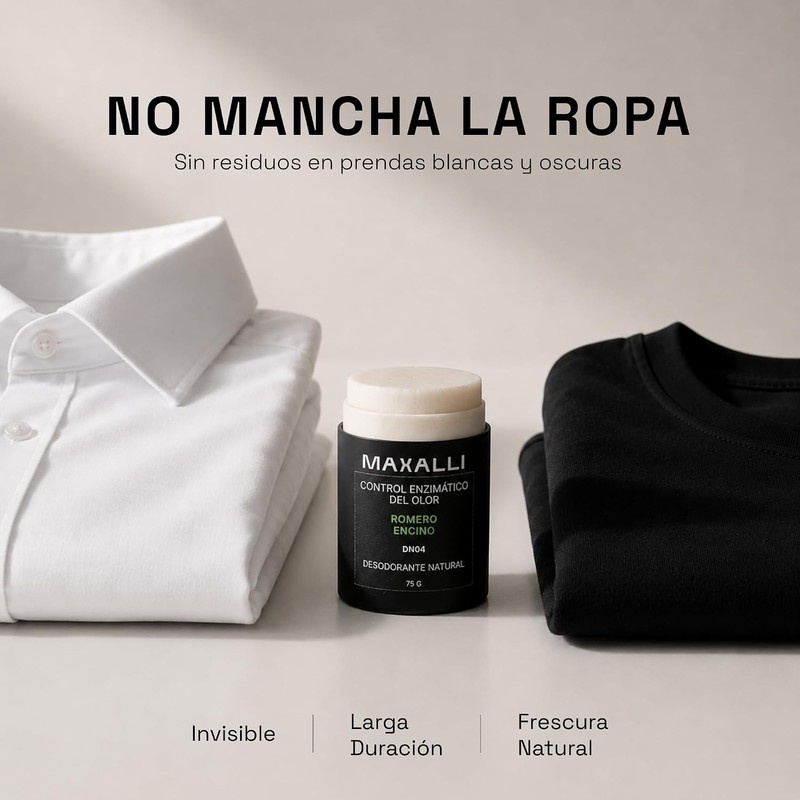 Desodorante Natural Para Axilas y Cuerpo En Barra Control Enzimático