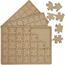 Bright Creations Blank Puzzles to Draw On Jigsaw Puzzle Kit - 3-Pack, 7.75 x 10.8 in, 35-Piece - Wooden DIY Craft Kit with Blank Pieces for Art & Custom Projects