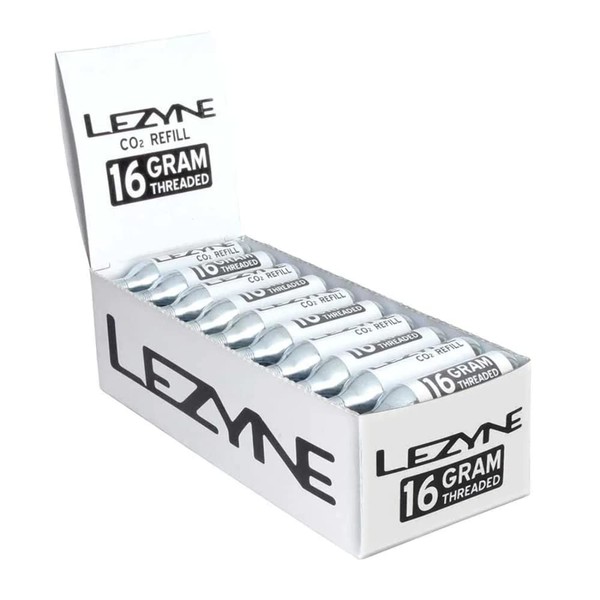 Lezyne 25g Threaded CO2 Bicycle Tire Inflation Cartridges - 30-Pack