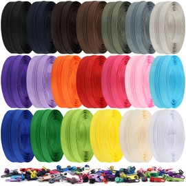 DOITEM 62 Yards/ 56 m 20 Pieces Assorted Colors #3 Nylon Coil Zippers, Sewing Zippers Endless Zips with 80 Pieces Zipper Sliders Zip Heads for DIY Sewing Tailor Craft Supplies