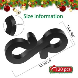 Gutter Hooks for Outdoor Lights - Vaktop 120PCS Plastic Gutter Clips for Christmas Lights, Black Christmas Light Gutter Clips, Mini S Clips Hangers - for Xmas Party Outside String Lights