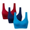 Vermilion Bird Women's 3 Pack Seamless Comfortable Sports Bra with