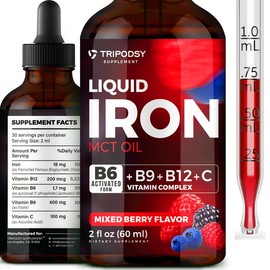 Iron supplements, Iron Drops, with B6, B9, B12, C, Vitamin Iron for Anemia, Blood Build, MCT Oil,  Healthcare Fitness Dietary Oxygen Edible Optimum