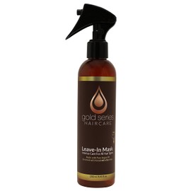 Gold Series Leave-In Hair Mask – Argan Oil Hair Mask Enriched with Keratin – Nourishing and Gently Detangling Leave In Conditioner Spray For Curly Frizzy or Damaged Hair, 8.4 Fl.oz