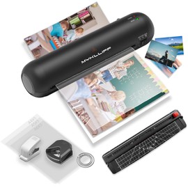Laminator Machine 9-Inch Portable Thermal Laminater with Hot & Cold Modes, A4 Small Laminating Machine with ABS Jam-Release, 3-Min Warm-Up, 6-in-1 Photo Laminadoras Kit for Classroom, Black