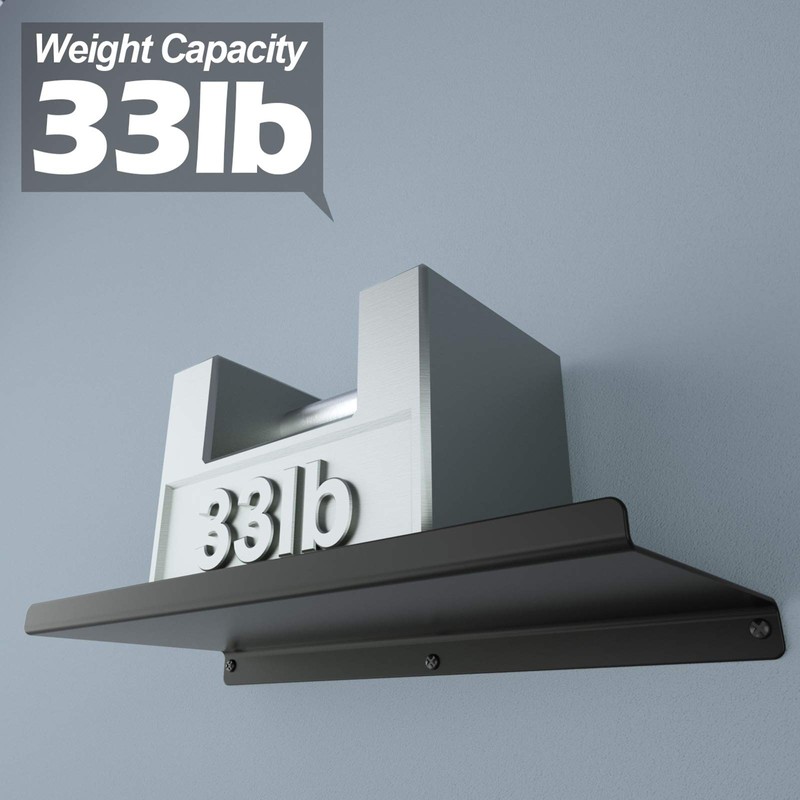 SRIWATANA Black Floating Shelves, Metal Wall Shelves Set of 3