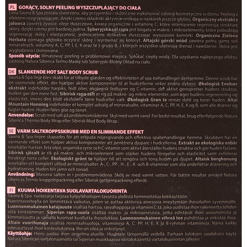 Natura Siberica Warming Figure Care Salt Scrub 370 ml