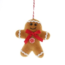Festive Productions Hanging Christmas Gingerbread Man Decoration Xmas Tree Festive Plush 10cm
