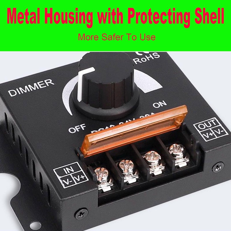 SUYOOULIN DC 12V-24V 30A LED PWM Dimming Controller Dimmer Switch,